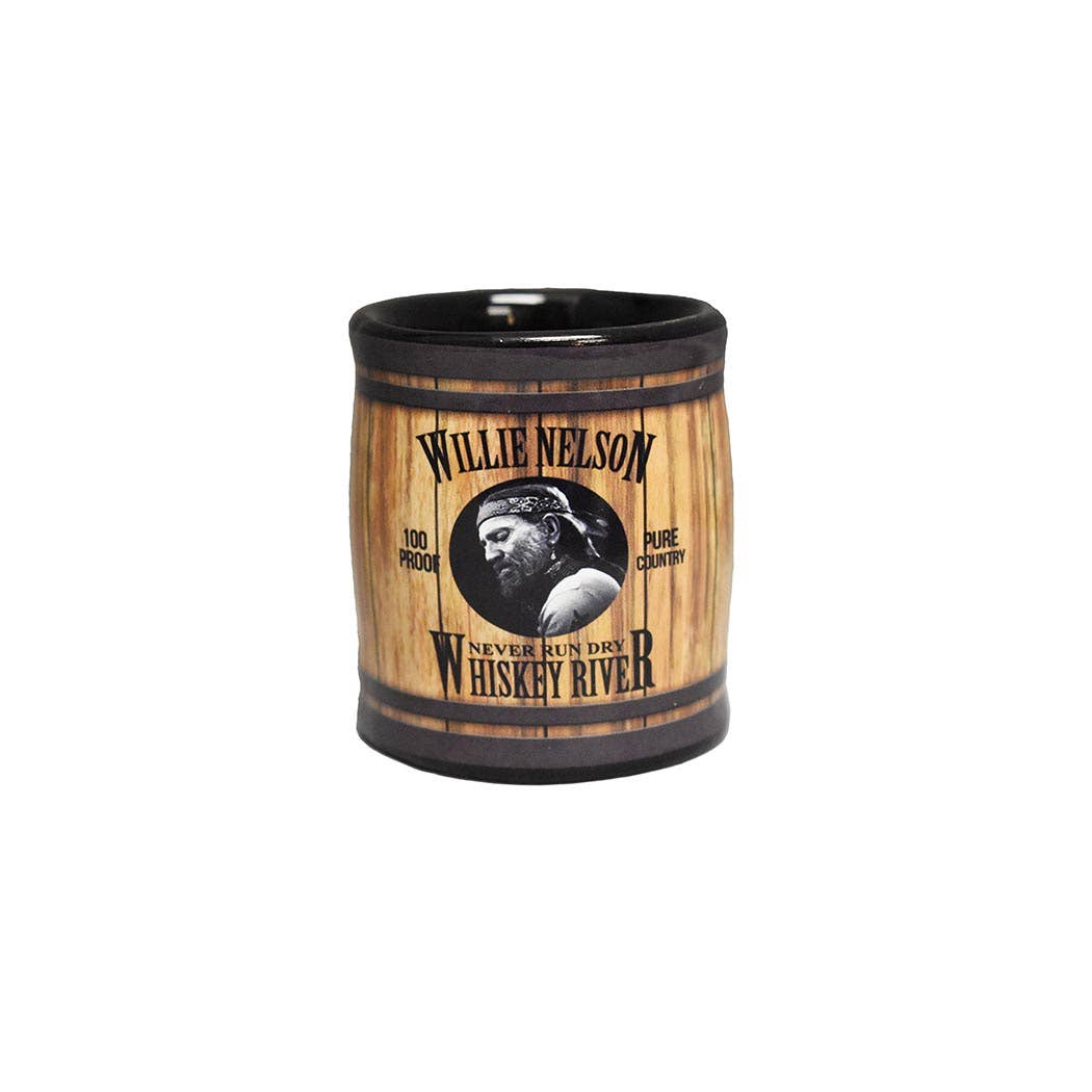 Willie Nelson Shot Glass - Whiskey Barrel