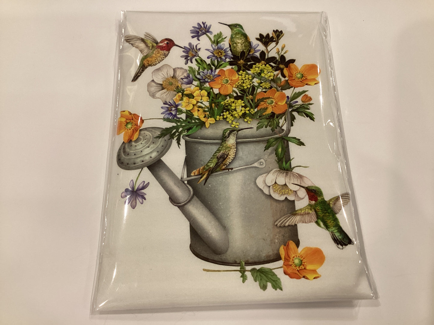 Watering Can W/Flowers & Hummers R589