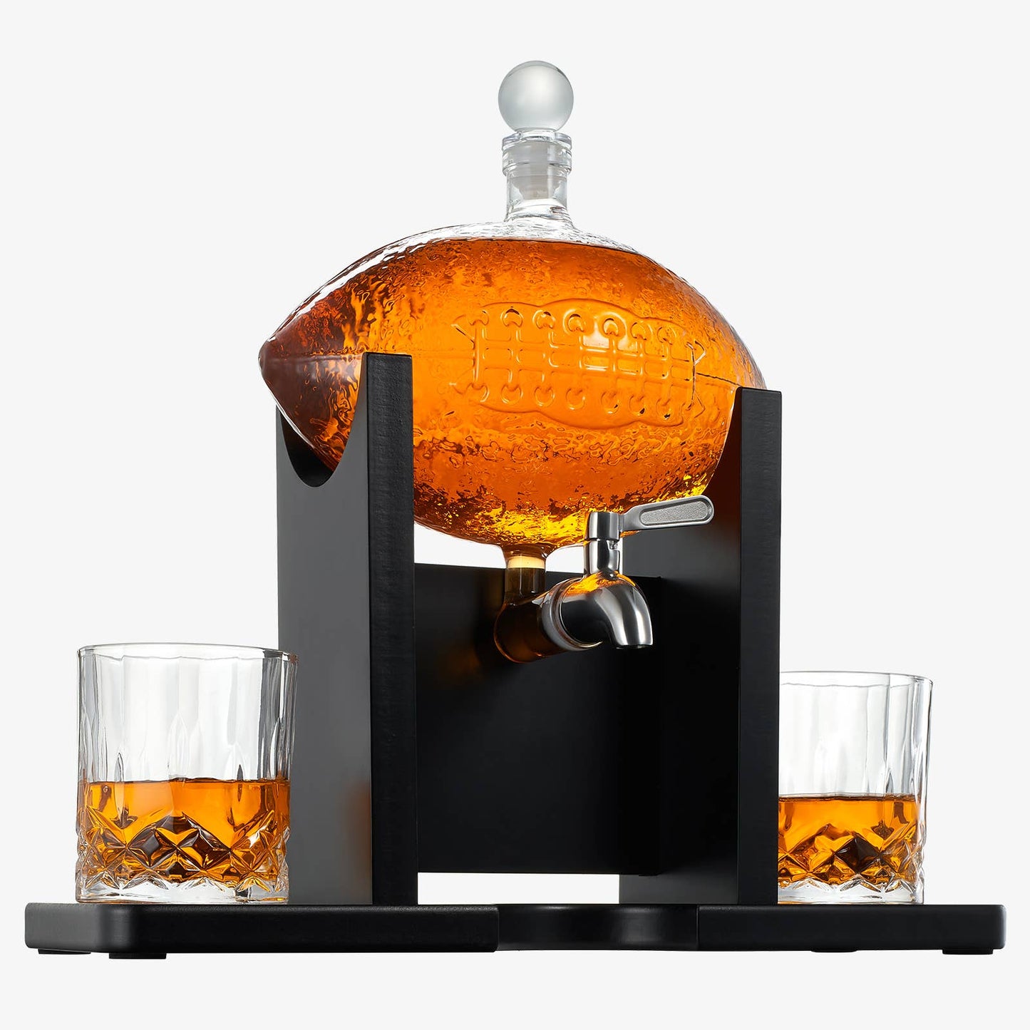 Football Decanter Set with 2 Whiskey & Wine Glasses | 1400mL - Salty's Texas Provisions