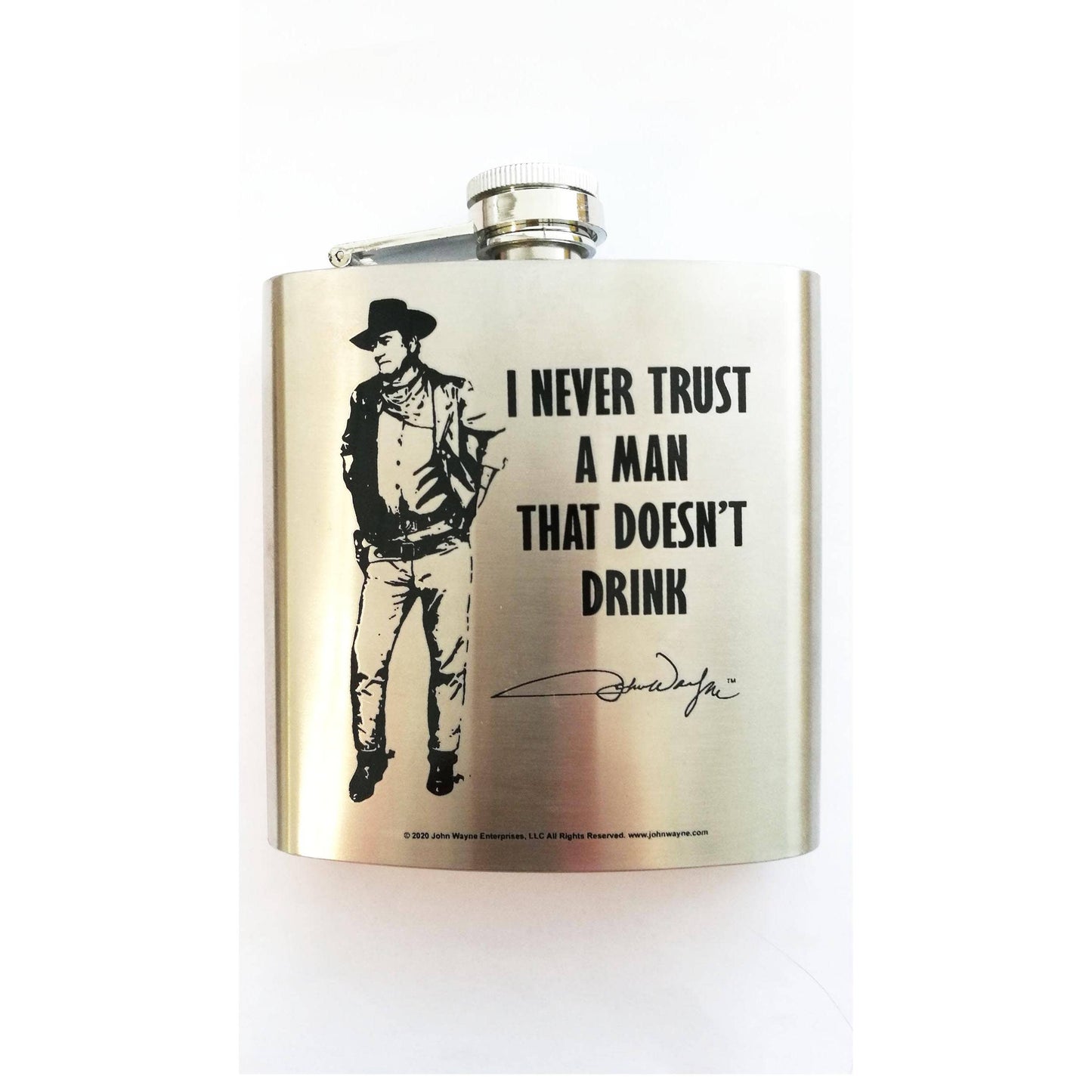 John Wayne Hip Flask - Never Trust