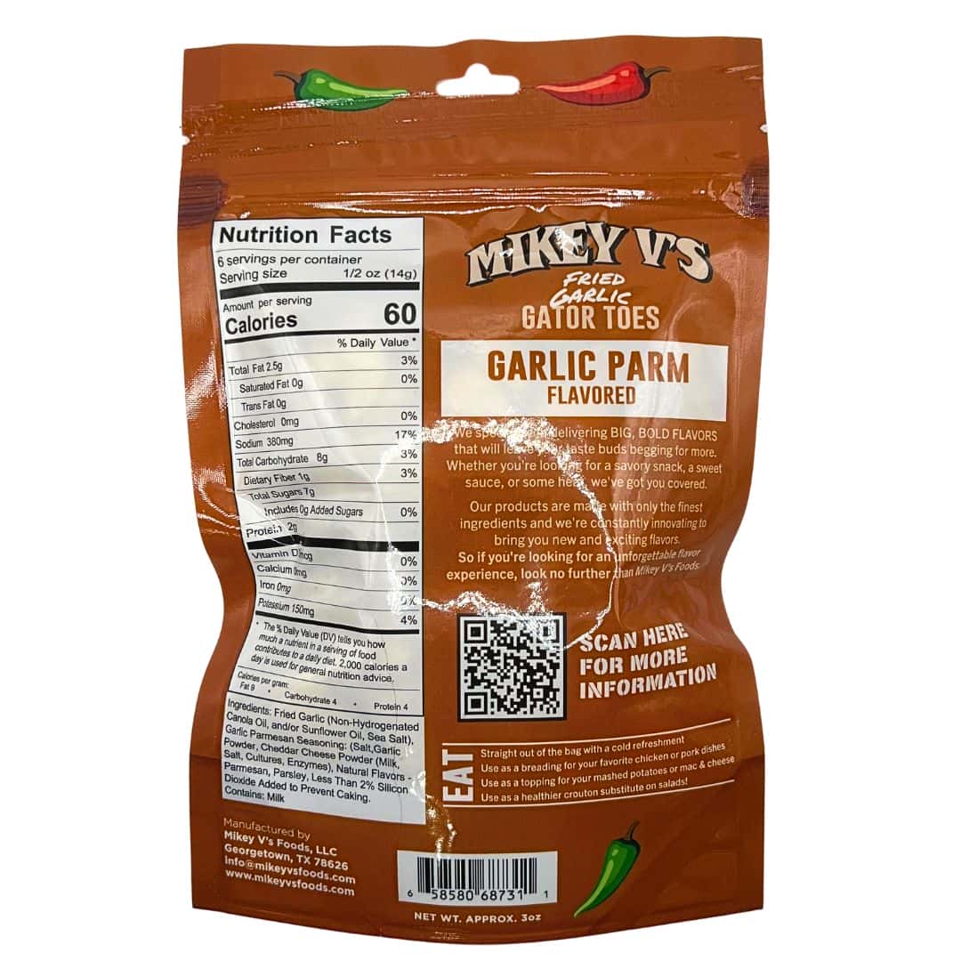 Gator Toes (Deep Fried Garlic) - Garlic Parm: 3oz - Salty's Texas Provisions