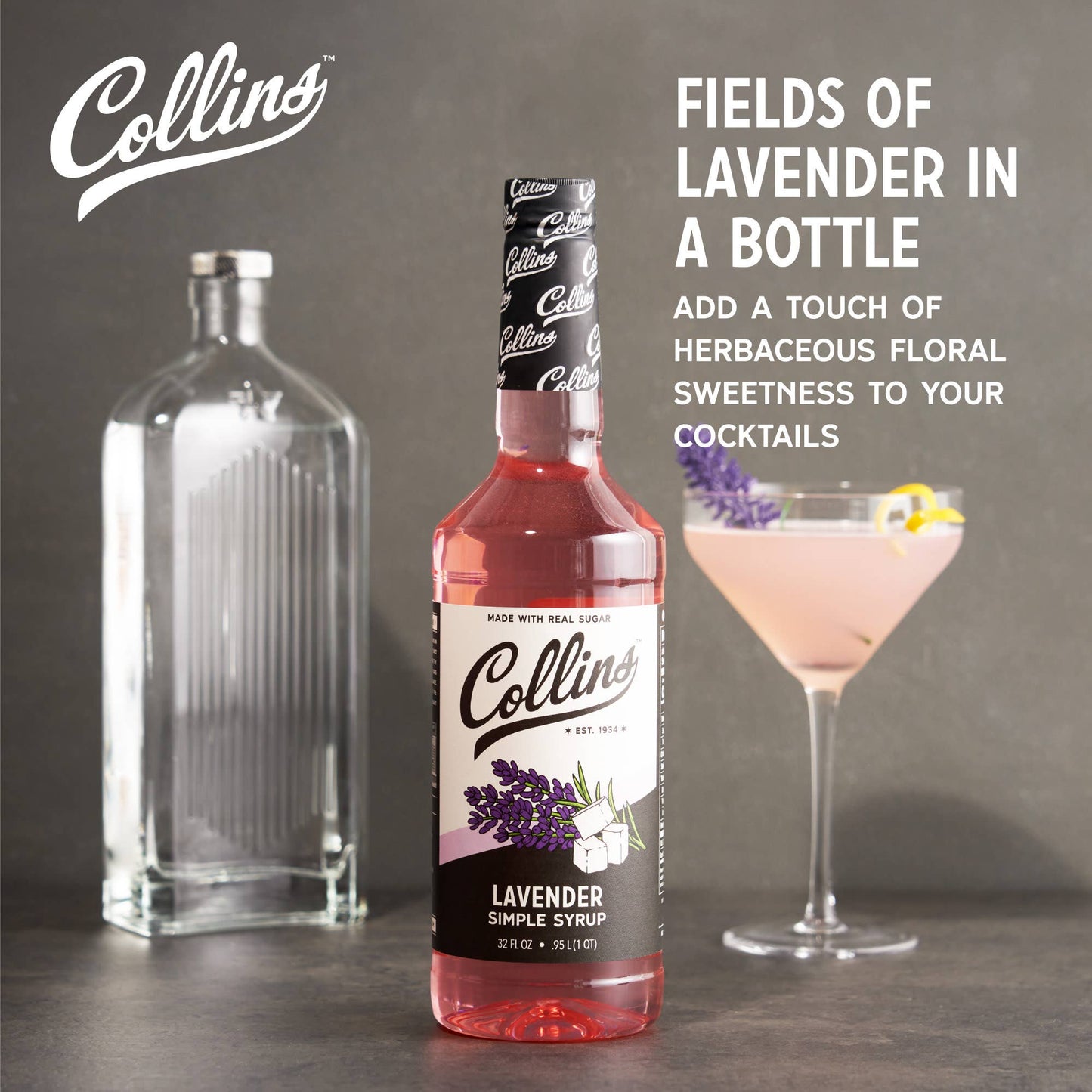 Real Sugar Lavender Cocktail Simple Syrup 32 oz