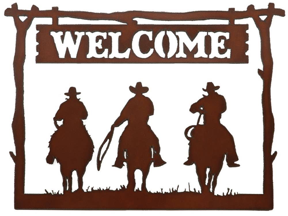Framed 3 Riders Horizontal Welcome Sign