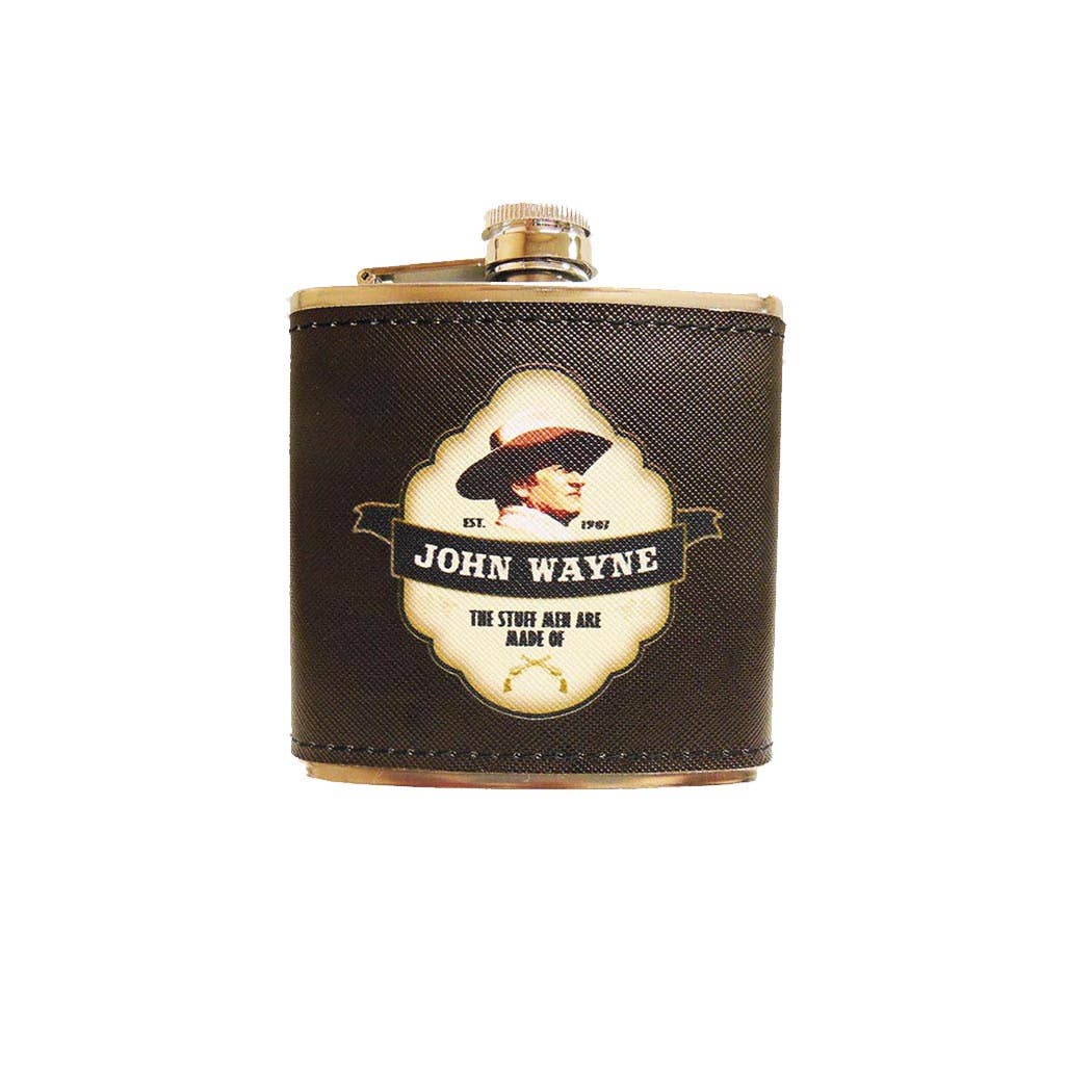 John Wayne Hip Flask - Leather Wrapped