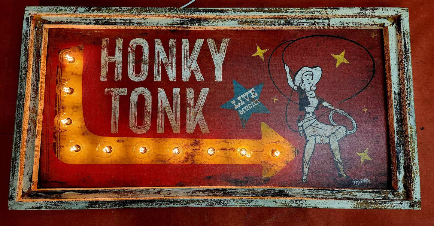 Honky Tonk - 18"x36" Lighted Artwork