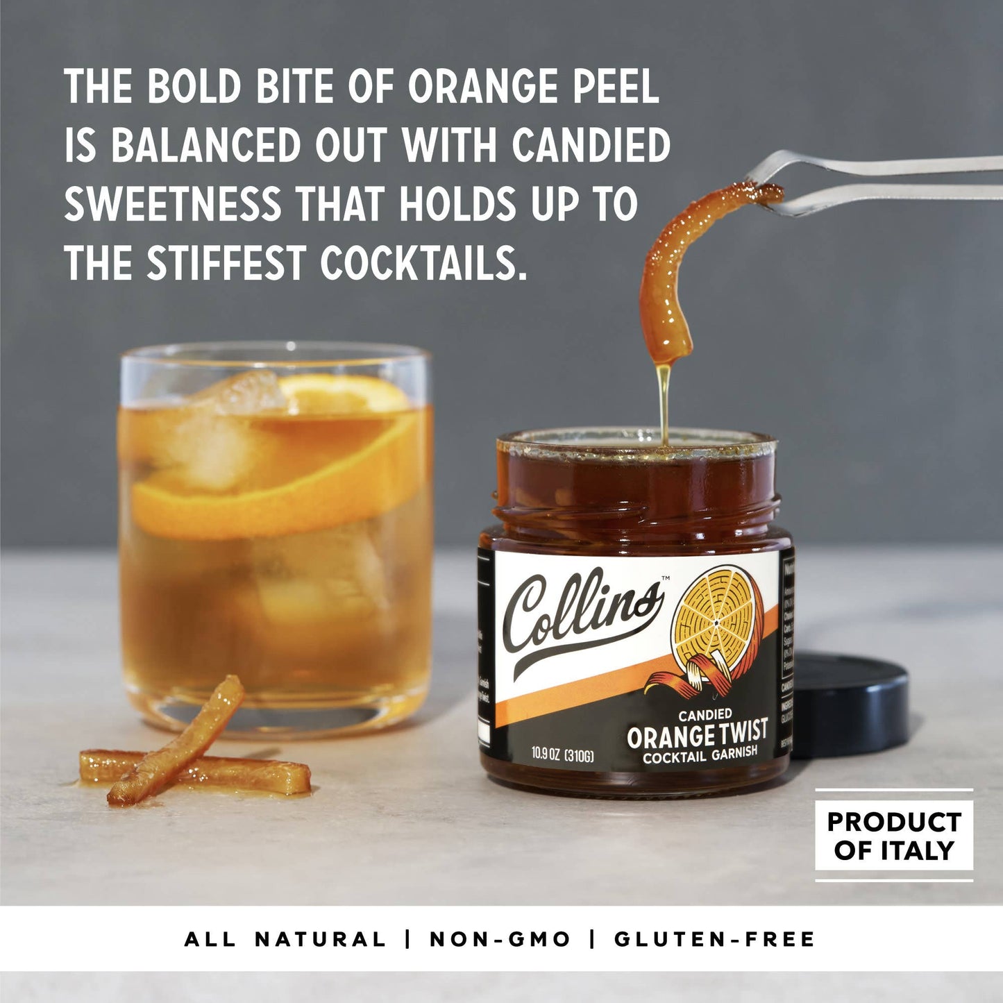 Italian Candied Orange Peel Twist Cocktail Garnish 10.9 oz