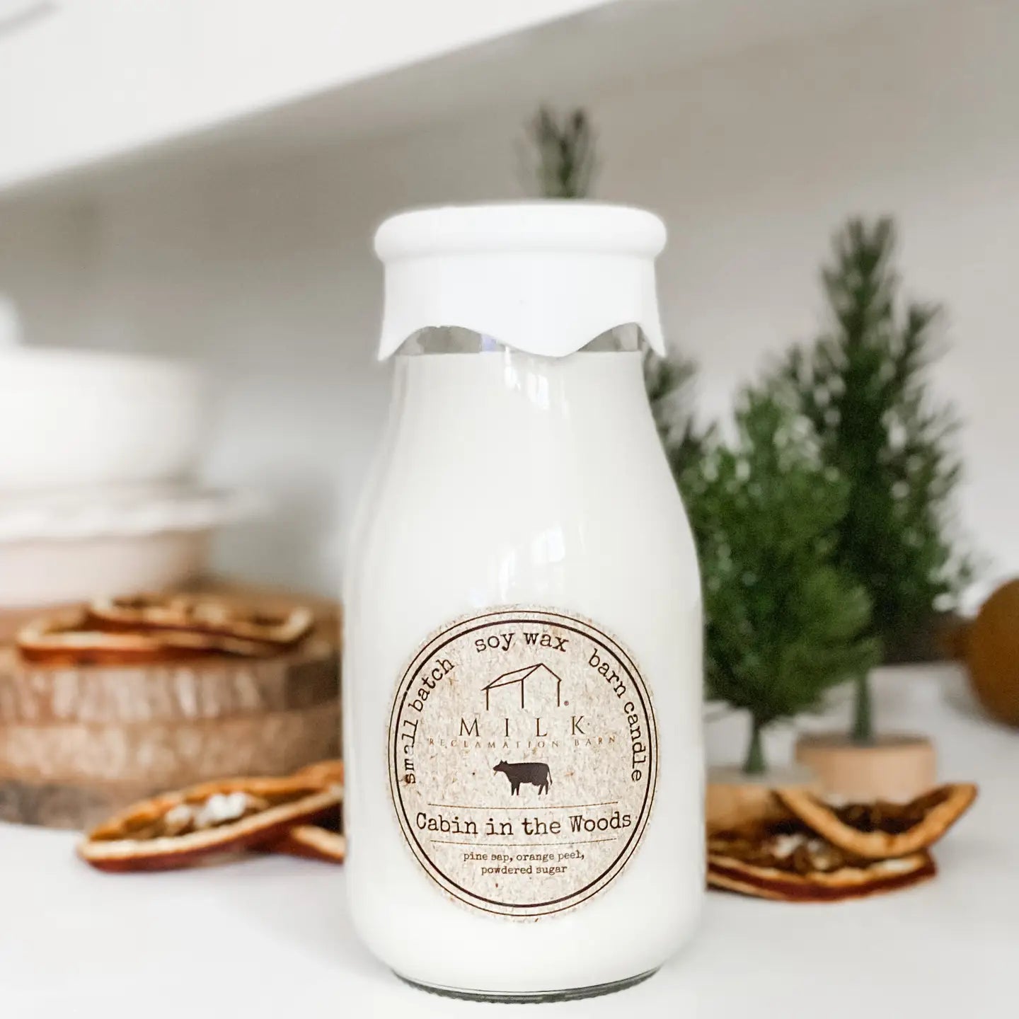 Milk Bottle Candle ( Candle in the Woods )R589