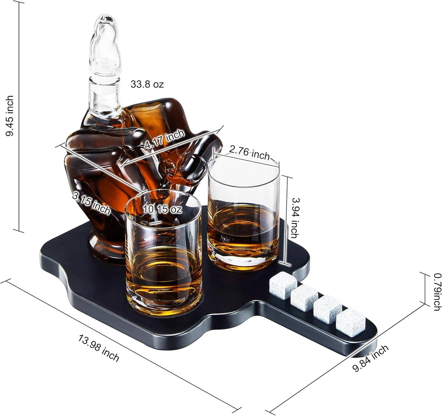 Middle Finger Whiskey Decanter Set with Glasses - Salty's Texas Provisions