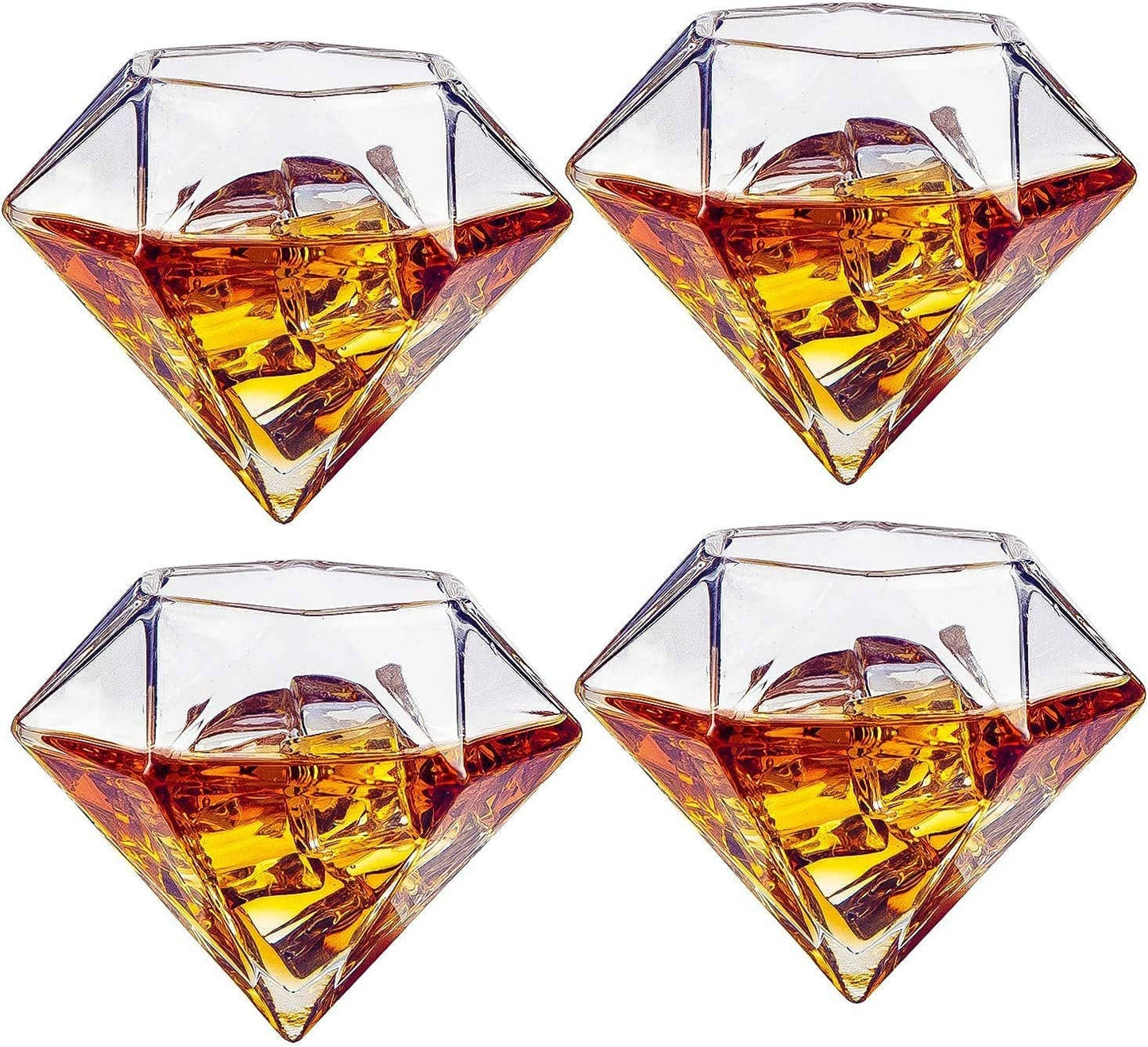 Diamond Whiskey Decanter with 2 Diamond Whiskey Glasses