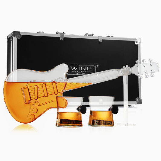 Electric Guitar  Decanter with 2 Pick Whiskey Glasses - Salty's Texas Provisions