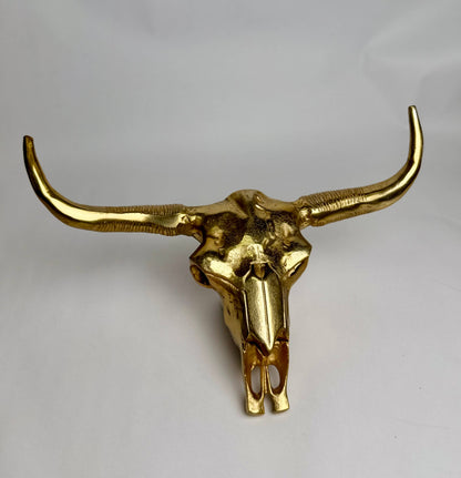 Gold Bull Head Wall Decor 21x16.5x4"