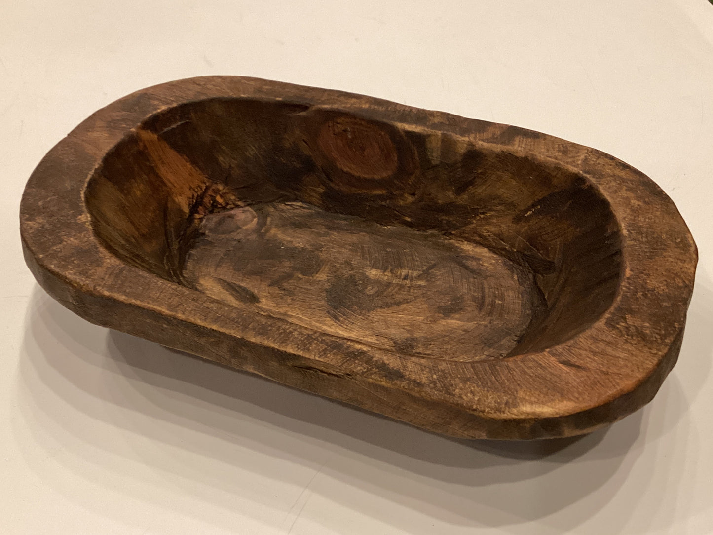 Hand Carved Wooden Dough Bowl (small)  R589