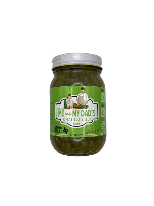 Me and My Dad’s Medium Tomatillo Salsa 16oz - Salty's Texas Provisions