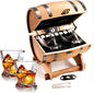 Whiskey Glasses and Accessories In Whiskey Barrel Gift Box