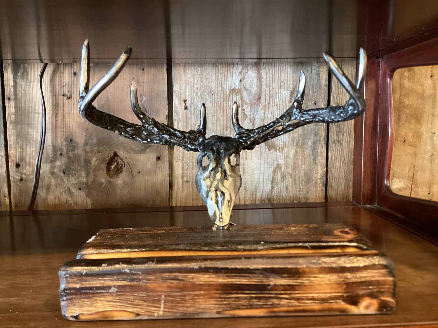 Tim's Stuff (Deer Skull on dark wood phone holder)
