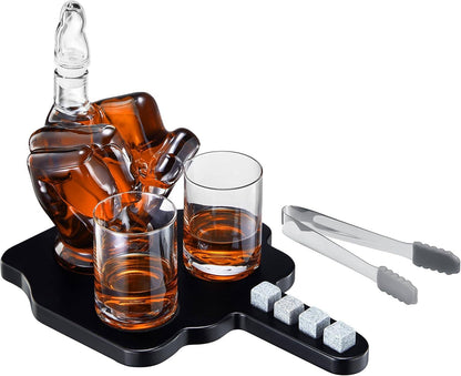 Middle Finger Whiskey Decanter Set with Glasses - Salty's Texas Provisions