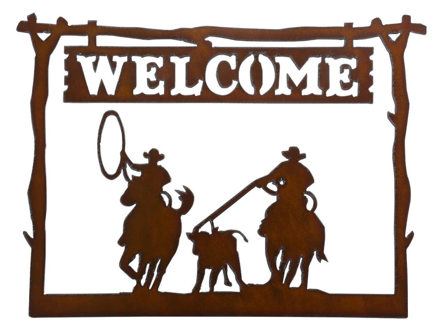 Framed Team Roper Horizontal Welcome Sign