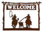 Framed Team Roper Horizontal Welcome Sign