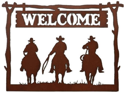 Framed 3 Riders Horizontal Welcome Sign