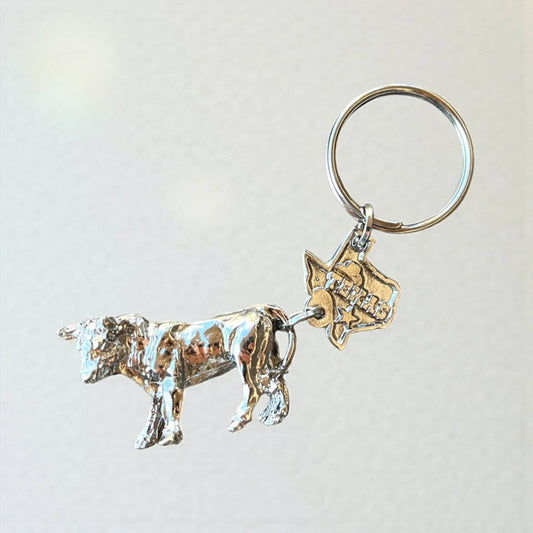 Bull metal keychain 