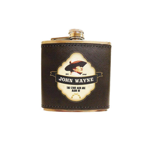 John Wayne Hip Flask - Leather Wrapped
