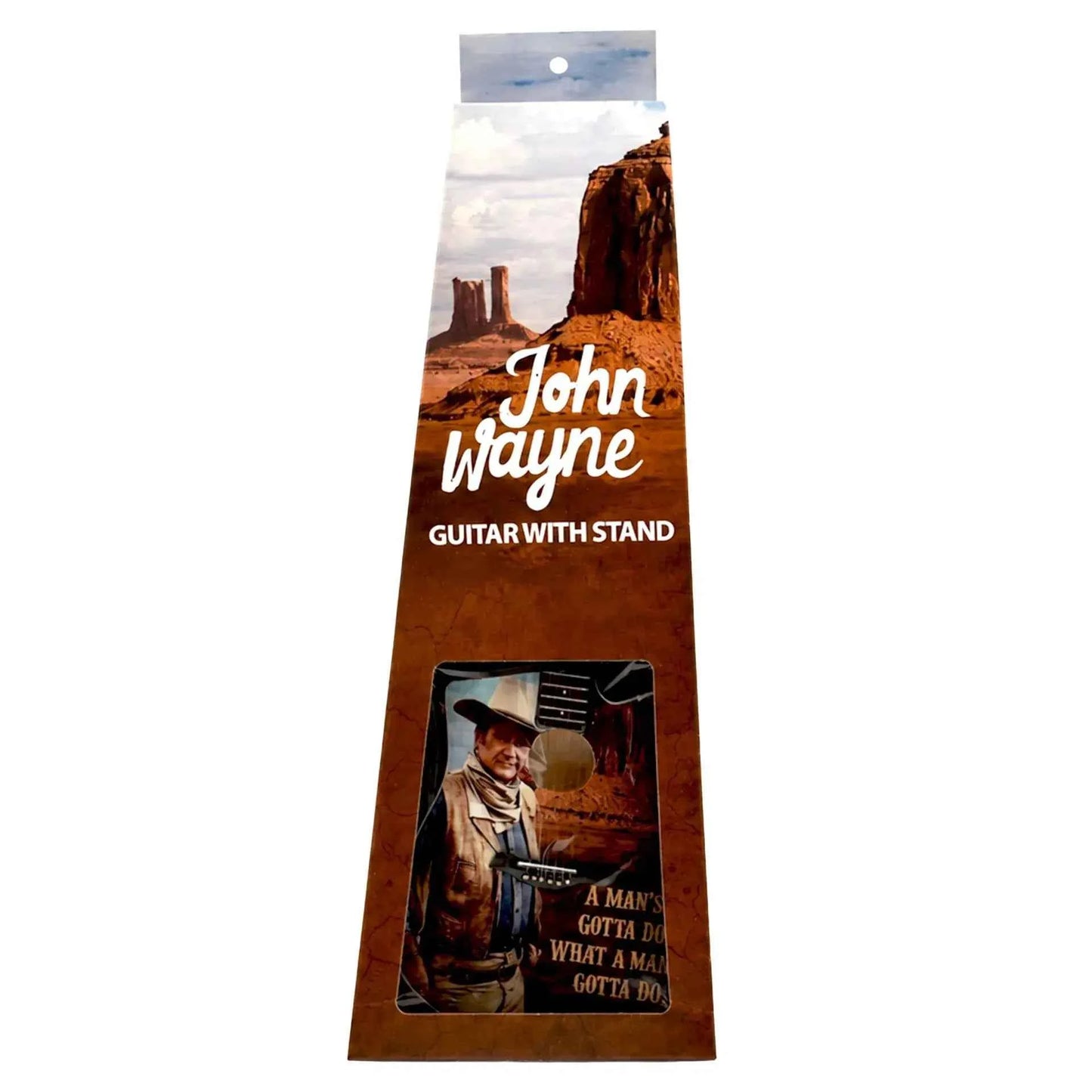 John Wayne Guitar - Man's Gotta Do 10" Tall with Stand