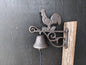 Metal Bell, Cast Iron,  Rooster Bell, Wall mount