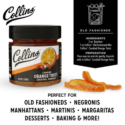 Italian Candied Orange Peel Twist Cocktail Garnish 10.9 oz