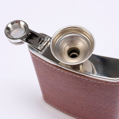 Brown Pebbled Flask Set