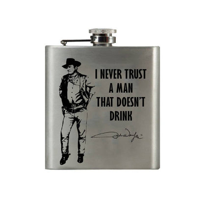 John Wayne Hip Flask - Never Trust