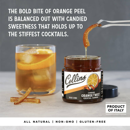 Italian Candied Orange Peel Twist Cocktail Garnish 10.9 oz