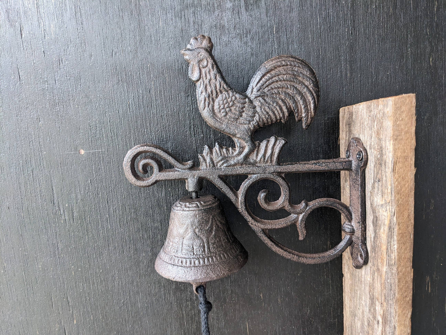 Metal Bell, Cast Iron,  Rooster Bell, Wall mount