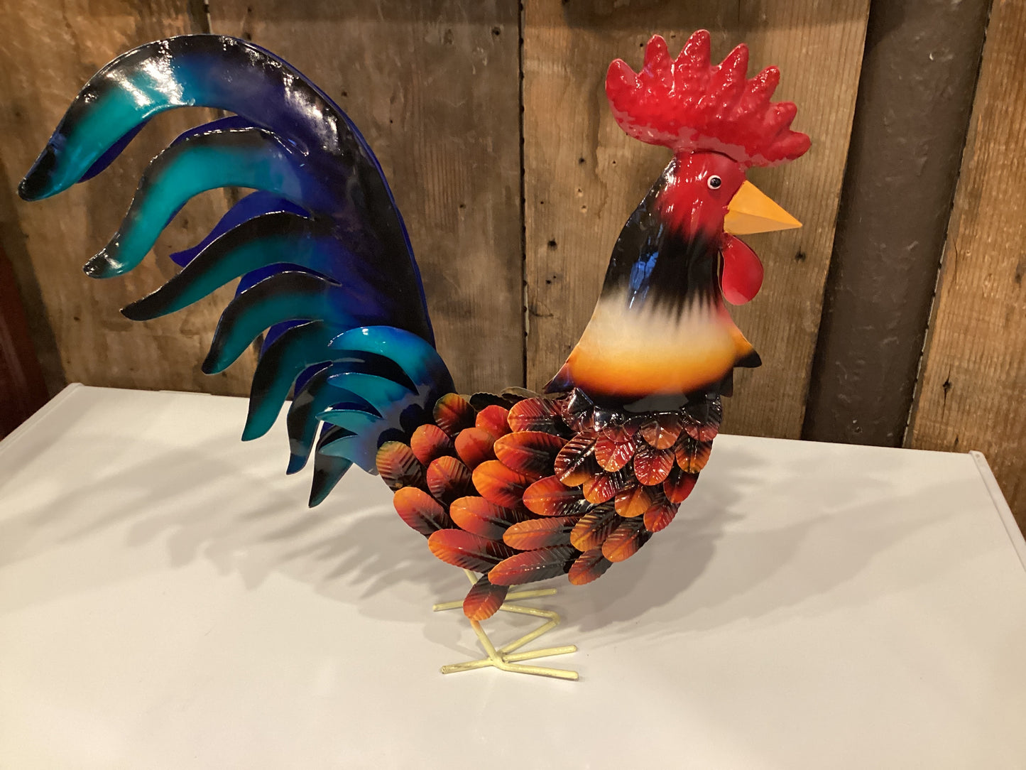 Metal Laser Painted Rooster   R589