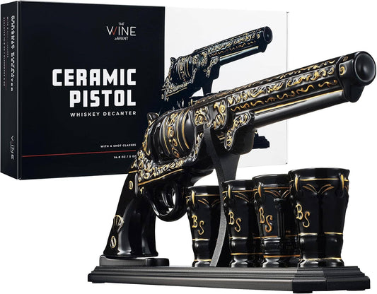 Gun Whiskey Decanter & Bullet Shot Glass Set - Salty's Texas Provisions