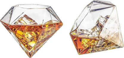 Diamond Whiskey Decanter with 2 Diamond Whiskey Glasses