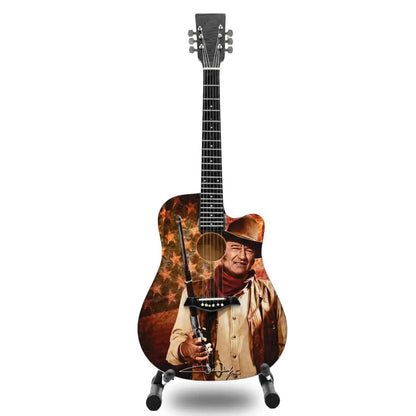 John Wayne Guitar - With Rifle 10" Tall with Stand