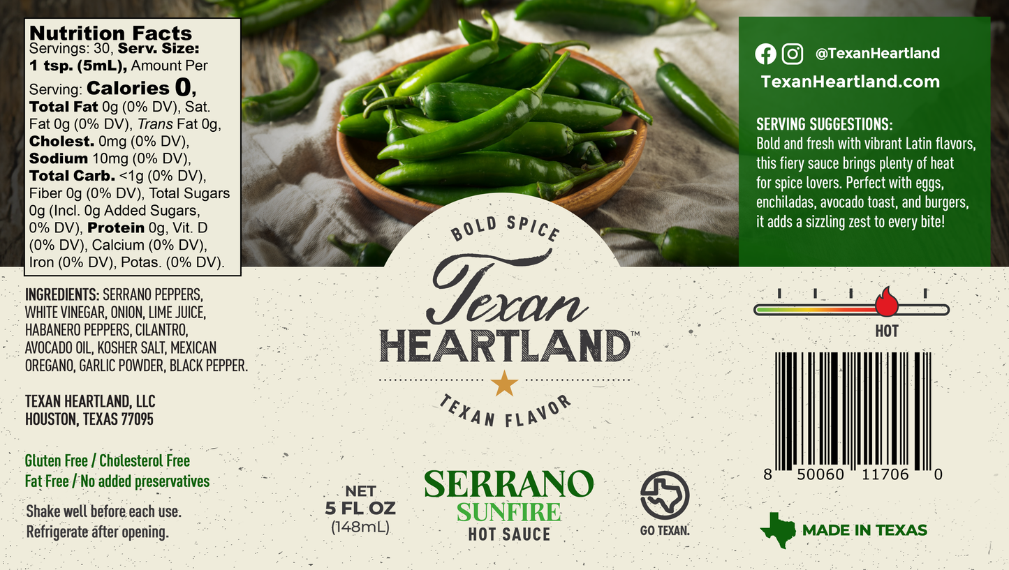 Serrano Sunfire Hot Sauce