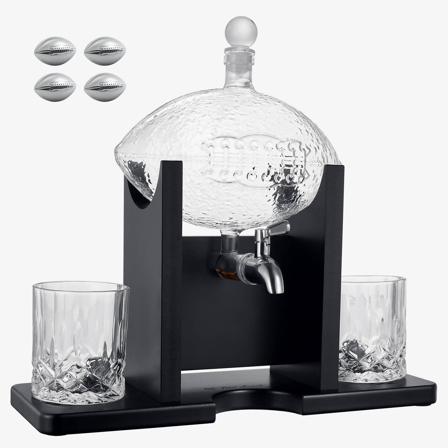Football Decanter Set with 2 Whiskey & Wine Glasses | 1400mL - Salty's Texas Provisions