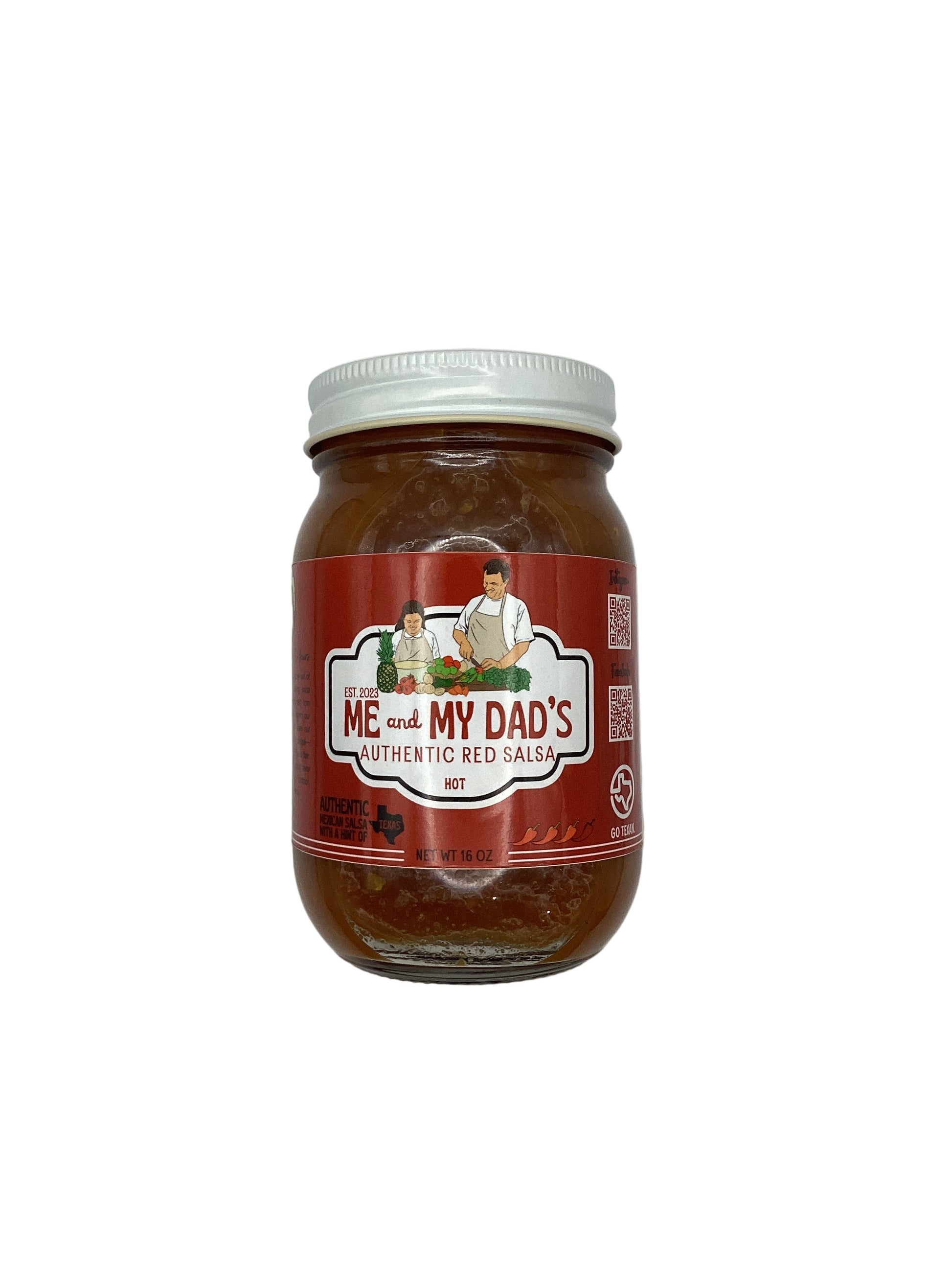 Me and My Dad’s Hot Authentic Red Salsa 16oz - Salty's Texas Provisions