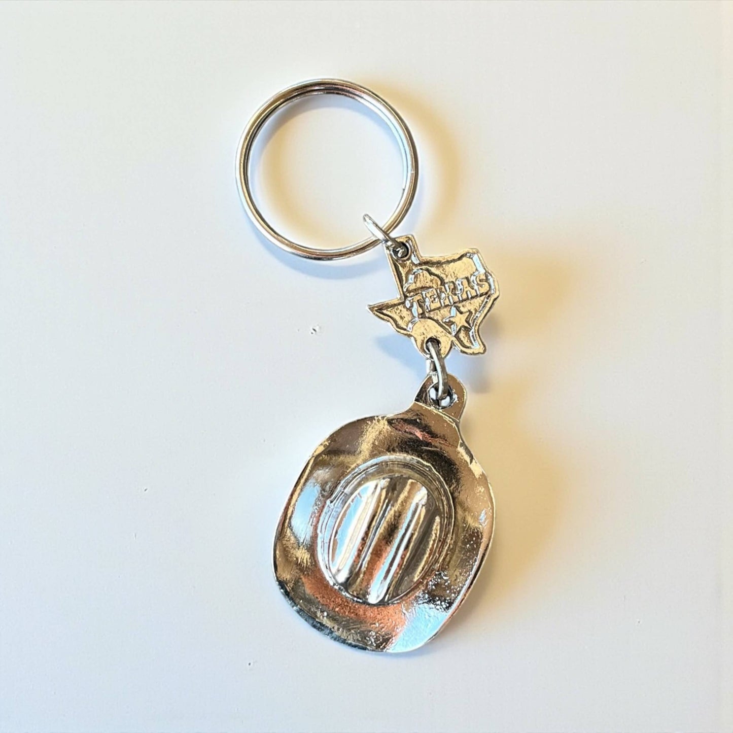 Cowboy hat metal keychain 