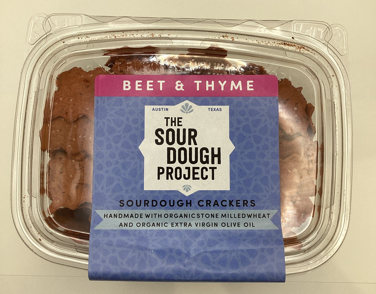 Beet & Thyme Sourdough Crackers
