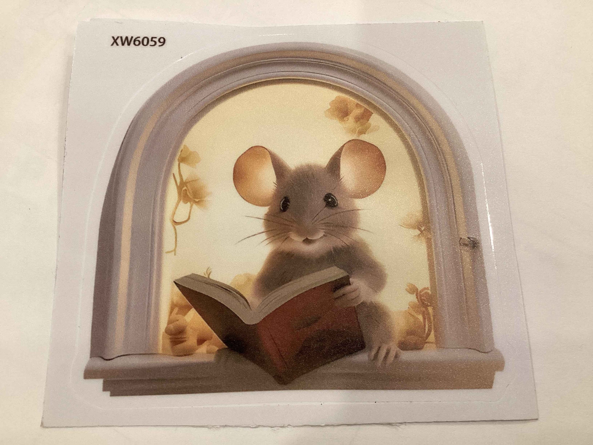 3D Reading Mouse Sticker