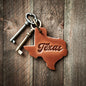 Texas State Sihouette Leather Keychain