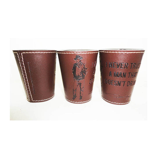 John Wayne Shot Glass - Leather Wrap