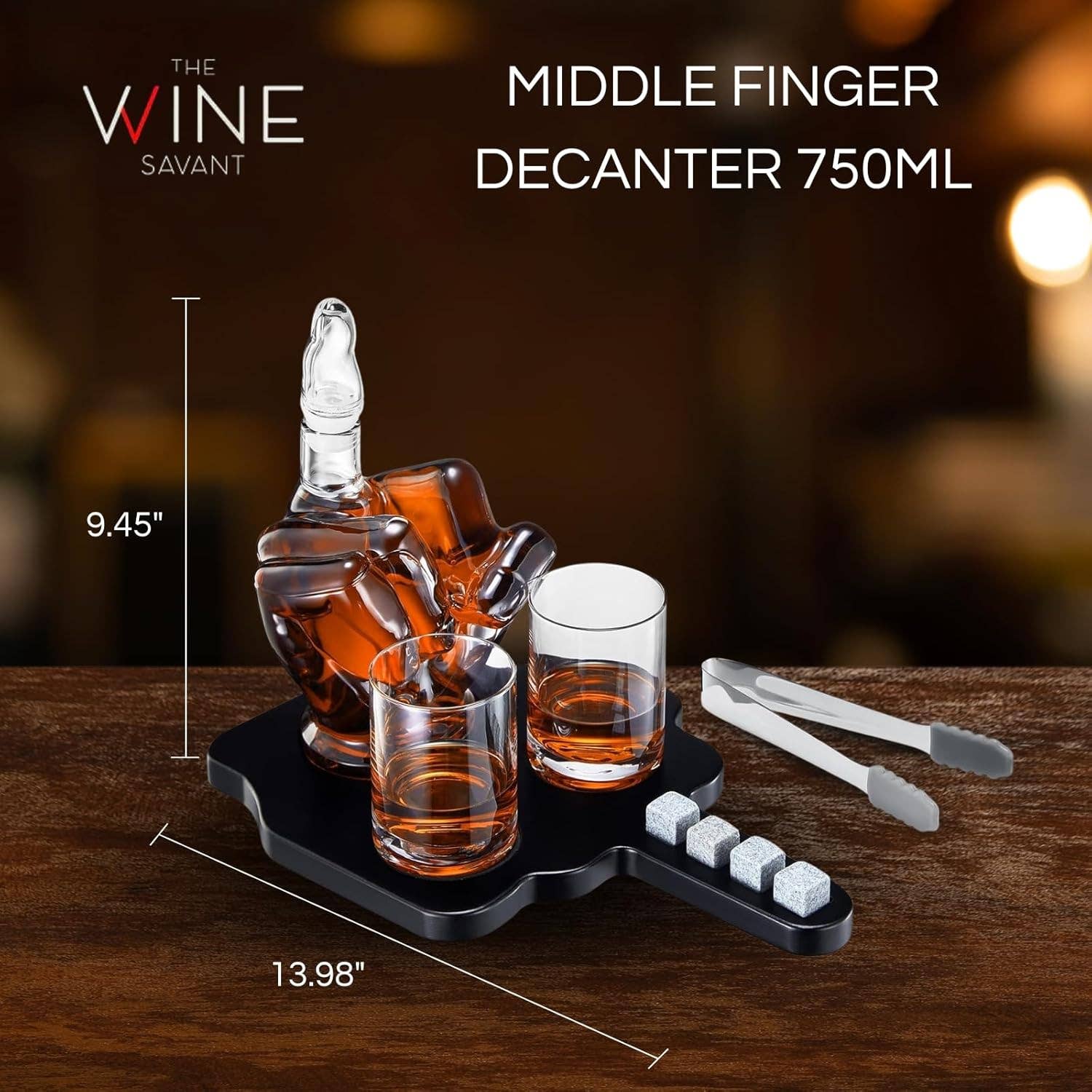 Middle Finger Whiskey Decanter Set with Glasses - Salty's Texas Provisions
