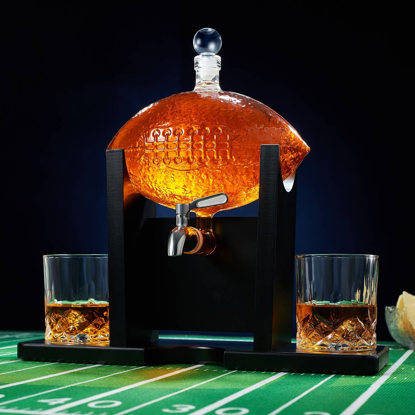 Football Decanter Set with 2 Whiskey & Wine Glasses | 1400mL - Salty's Texas Provisions