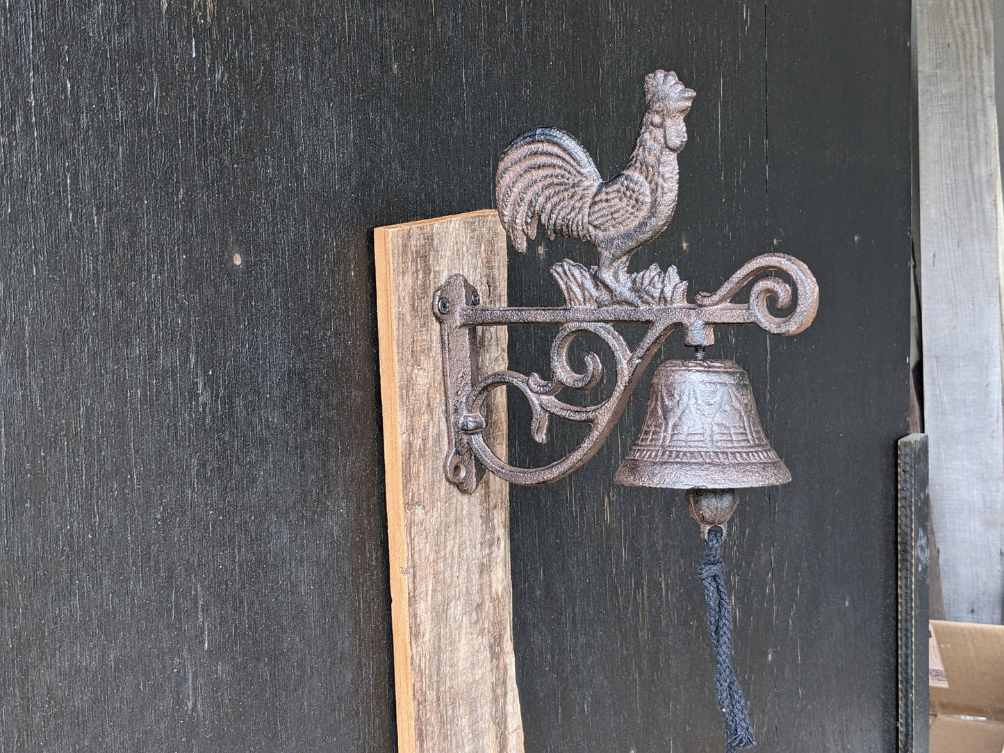 Metal Bell, Cast Iron,  Rooster Bell, Wall mount