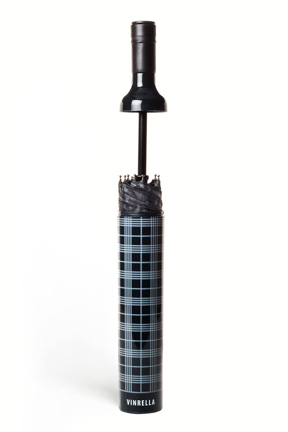 Black Plaid Bottle Umbrella - Salty's Texas Provisions
