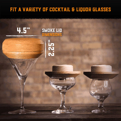 Smoke Lid Kit - A Cocktail Smoker Kit (No Butane)