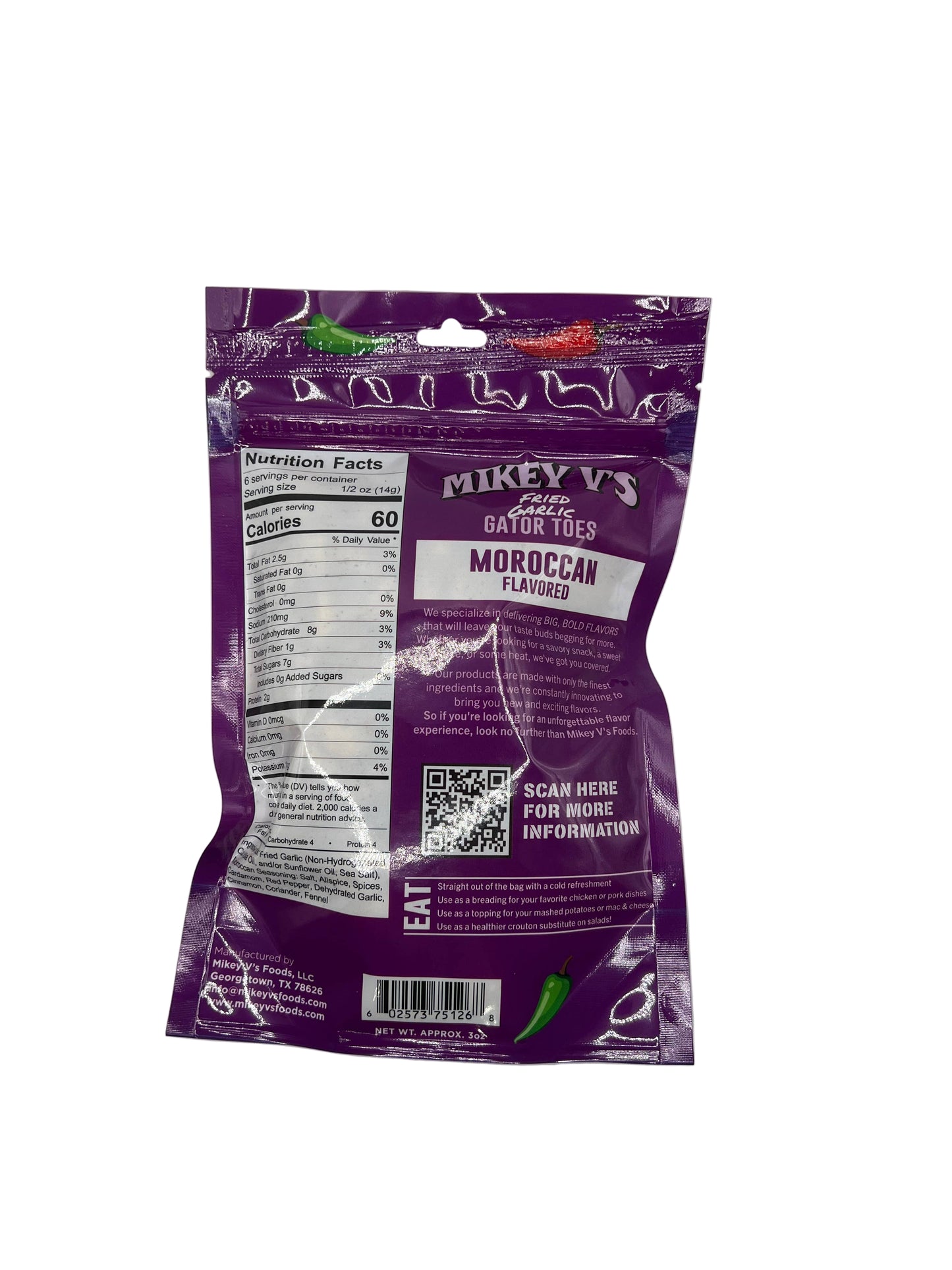 Gator Toes (Deep Fried Garlic) - Moroccan: 3oz - Salty's Texas Provisions